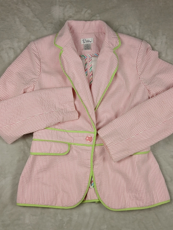Lilly Pulitzer Jackets & Blazers - Lilly Pulitzer Janice Blazer 4 Women's Seersucker Pink Jacket Striped